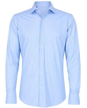 Caliban Spread-Collar Long-Sleeve Shirt - Blue