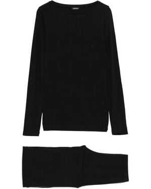 Emporio Armani Pijama De Manga Larga - Negro
