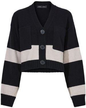 Proenza Schouler Sofia Striped Wool-Blend Cardigan - Black