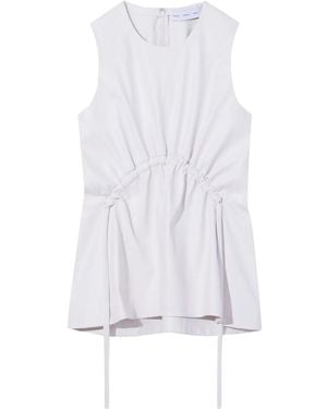Proenza Schouler Drawstring-Detail Faux-Leather Top - White