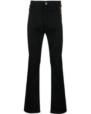 Billionaire Embroidered-Logo Slim-Fit Jeans - Black