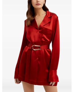 Acler Esmond Buttoned Belted Mini Dress - Red
