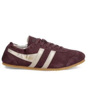 Gola Aurora Metallic-Stripe Low-Top Sneakers - Brown