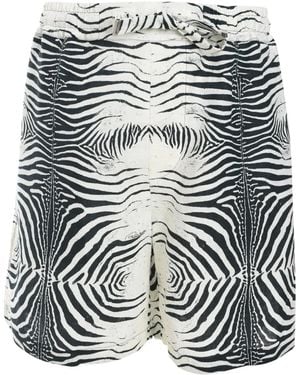 Roberto Cavalli Zebra-Print Shorts - White