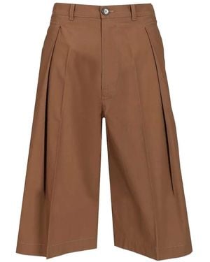 Barena Amado Vion Pleated Bermuda Shorts - Brown