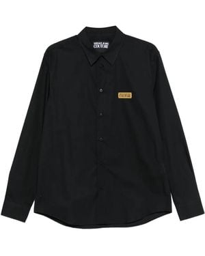 Versace Jeans Couture Logo-Plaque Cotton Shirt - Black