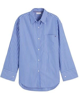 Tommy Hilfiger Striped Cotton Shirt - Blue