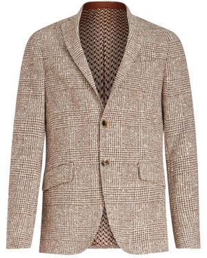 Etro Plaid-Check Pattern Blazer - Brown