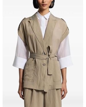 Peserico Belted Gilet - Natural
