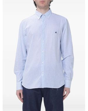 Brooksfield Chemise Rayée En Lin - Blue