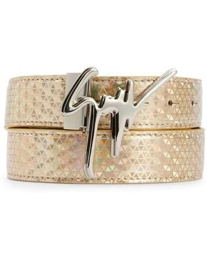Giuseppe Zanotti ロゴバックル ベルト - ナチュラル