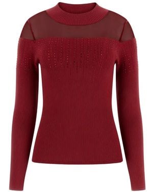 Guess Pull En Résille À Ornements - Rouge