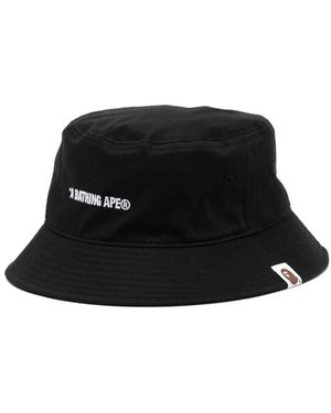 A Bathing Ape Cappello Bucket Con Ricamo - Nero