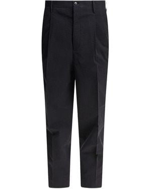 Kaptain Sunshine Pleated Pinstripe Pants - Black