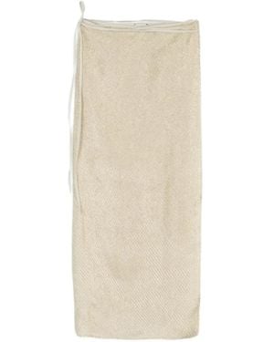 Alysi Plumetis-Effect Wrap Maxi Skirt - White