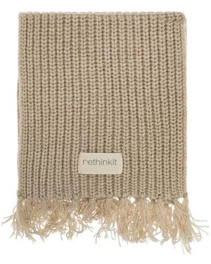 Rethinkit Studios Chamonix Fringed Ribbed-Knit Scarf - Natural