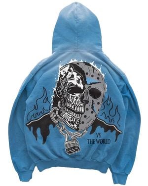 Warren Lotas Vs The World Graphic-Print Hoodie - Blue