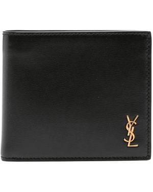 Saint Laurent Cartera Cassandre East/West pequeña - Negro