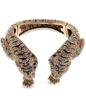 Roberto Cavalli Tiger-Motif Cuff Bracelet - Metallic