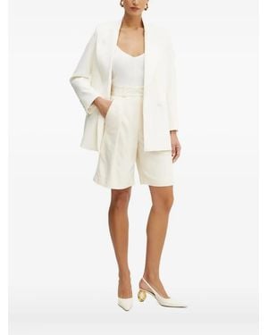 IVY & OAK Double-Breasted Buttoned Blazer - White