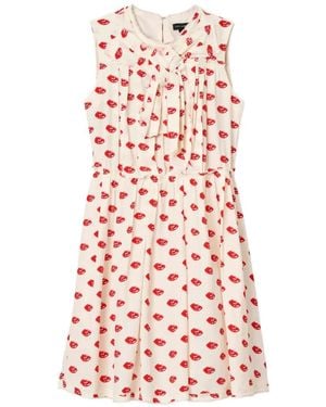 Marc Jacobs Lips Pleated Midi Dress - White