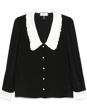 Nissa Contrasting-Trim Shirt - Black