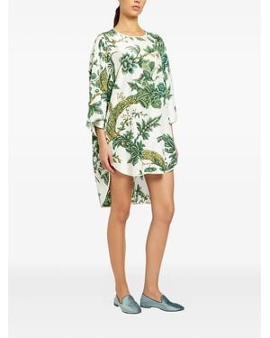 F.R.S For Restless Sleepers Alcibia Floral-Print Button Dress - Green