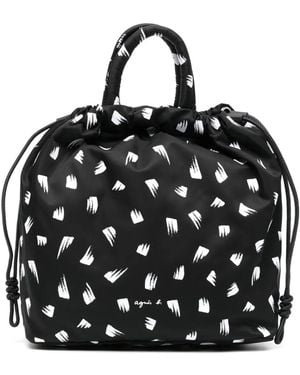 agnès b. Printed Backpack - Black