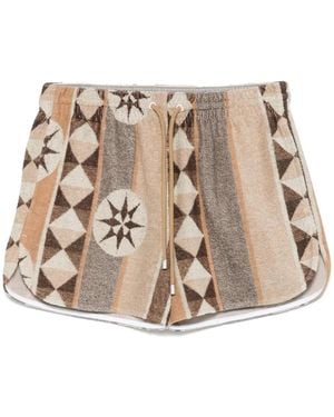 Loewe Cotton Blend Jacquard Shorts - Natural