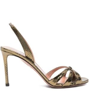 Aquazzura 85Mm Tati Slingback Sandals - Metallic