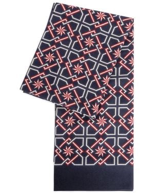 Fursac Geometric-Star-Print Scarf - Blue