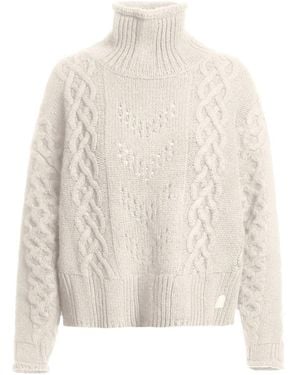 Parajumpers Cable-Knit Turtleneck Jumper - White