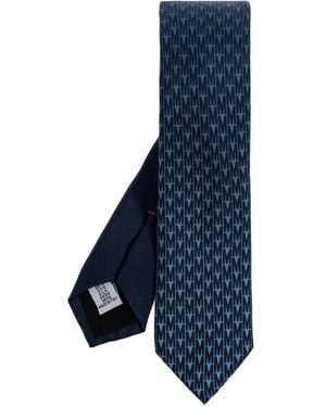 Moschino Gemusterte Seidenkrawatte - Blau