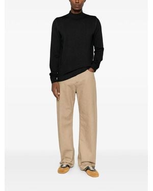 FILIPPO DE LAURENTIIS Ribbed-Trim High-Neck Jumper - Black