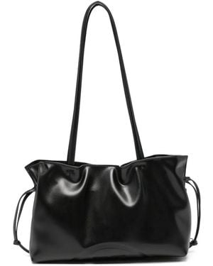 Tory Burch Ruched Drawstring Tote Bag - Black
