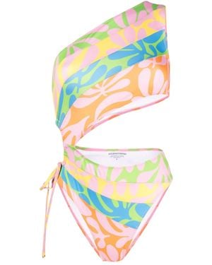 Solid & Striped Maillot De Bain À Imprimé Végétal - Blanc