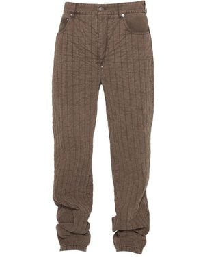 Mugler Quilted Panel Trousers - Grey