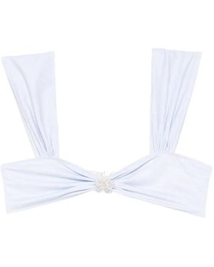 Roberta Einer X Kiss 'N Thrill Top Bikini Nikita A Fiori - Bianco