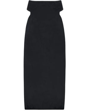 The Row Notched Maxi Dress - Black