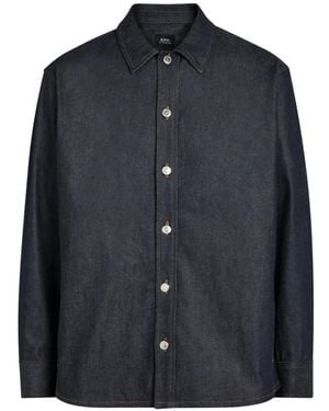 A.P.C. Contrast-Stitch Shirt - Blue