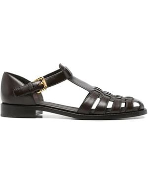 Church's Kelsey Cage-Construction Leather Sandals - White