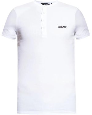 Versace Unterhemd mit Logo-Stickerei - Weiß