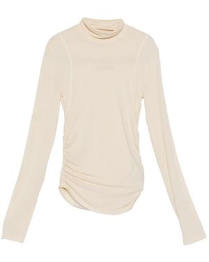 Patrizia Pepe Draping Turtleneck Jersey - White