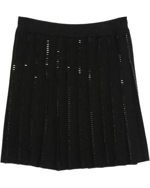 Ermanno Scervino Minijupe Plissée À Sequins - Black