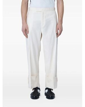 Thom Browne Straight-Leg Trousers - White