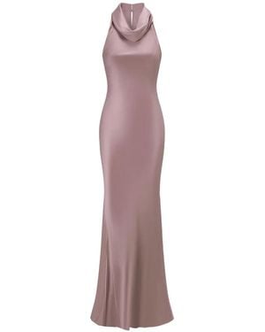 Oude Waag Bias-Cut Cowl-Neck Gown - Purple