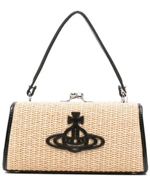 Vivienne Westwood Xl Doll Orb-Detail Clutch Bag - Natural