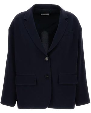Alberto Biani Two-Button Patch-Pocket Blazer - Blue