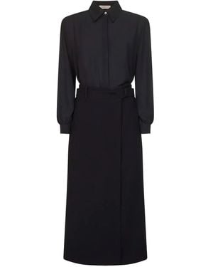 Blanca Vita Shirt-Collar Dress - Black