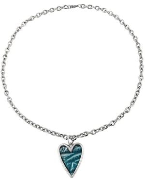 Poison Drop Lab Collar Icy Heart Con Colgante Volumétrico - Blanco